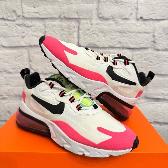 Authentic Nike Air Max 270 React White Black-Hyper Pink Size 7 - Picture 3 of 6